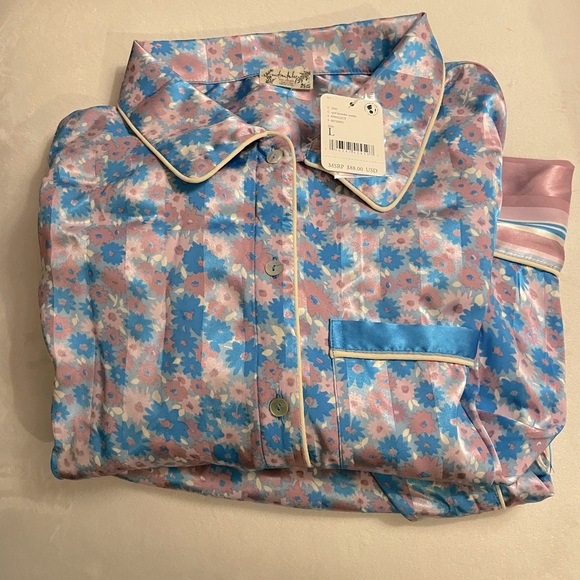 NWT Free People Pillow Talk Pajama Short Set Size L Cool Lavender Color Multi - Picture 2 of 6